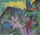 Cows at Sunset by Ernst Ludwig Kirchner — mountain oil painting wall art, Expressionism