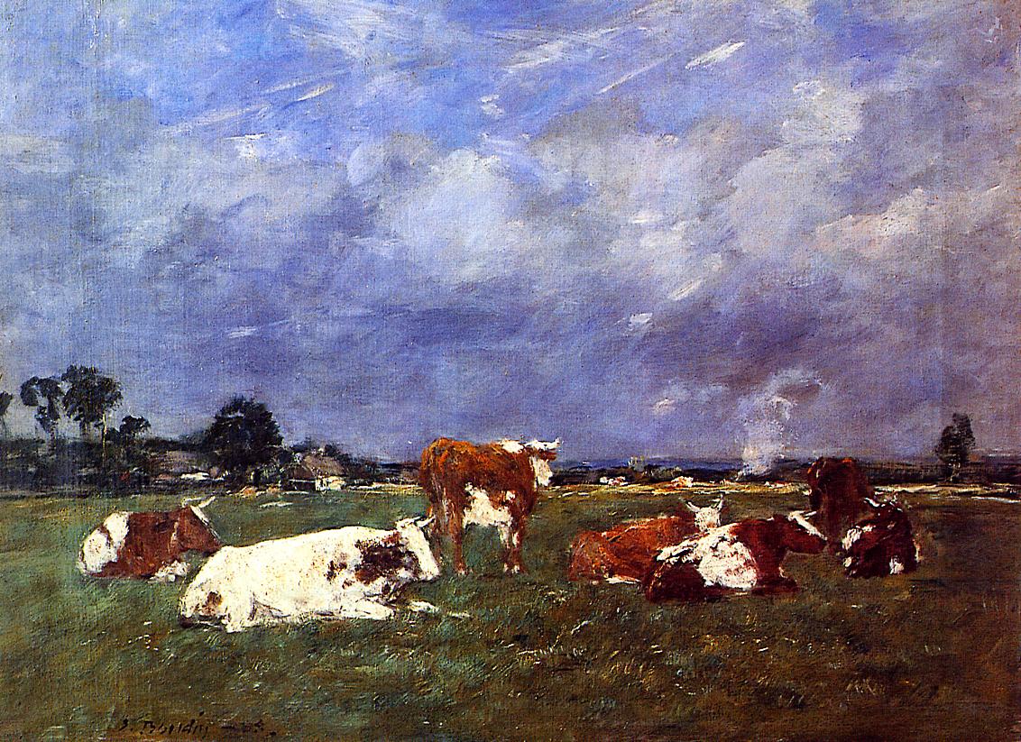 Cows in the Pasture - Eugene Boudin