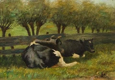 Cows lying down by Vaclav Brozik — oil painting reproduction