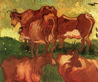 Cows by Vincent van Gogh — hand-painted animal oil painting reproduction on canvas
