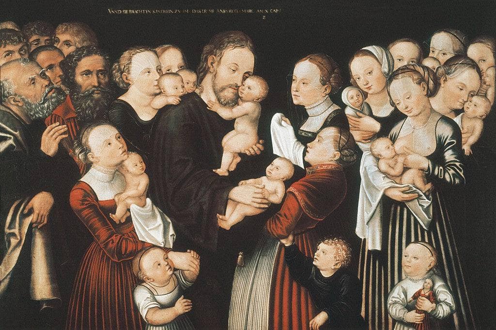 Christ blessing the Children by Lucas Cranach the Elder — hand-painted portrait oil painting reproduction on canvas