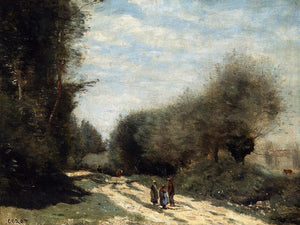 Crecy en Brie Road in the Country - Camille Corot