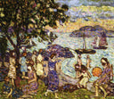 Crepuscule (also known as Along the Shore or Beach) by Maurice Prendergast — seascapes oil painting wall art, Post Impressionism