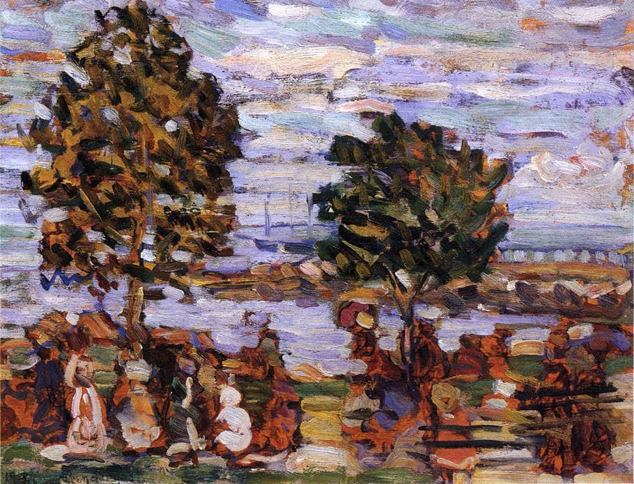 Crepuscule (also known as Sunset) by Maurice Prendergast — hand-painted landscape oil painting reproduction on canvas