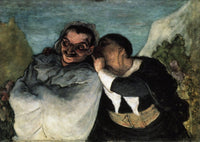 Crispin and Scapin by Honore Daumier — hand-painted portrait oil painting reproduction on canvas