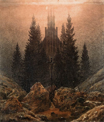 Cross and Church in the Mountains in study