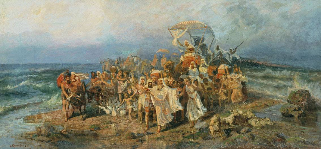Cross Jews across Black sea by Wilhelm Kotarbinski, hand-painted cultural oil painting reproduction on canvas