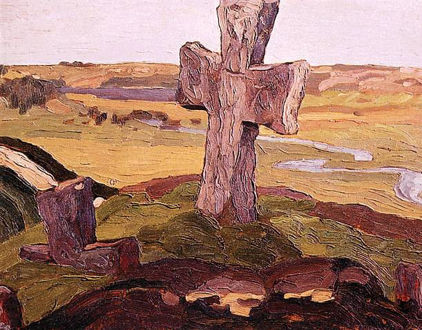 Cross on the Truvor mound - Nicholas Roerich