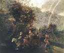 Crossing a Creek by Jan Siberechts — hand-painted animal oil painting reproduction on canvas