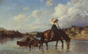 Crossing of the River Oyat by Vasily Polenov — seascapes oil painting wall art, Romanticism