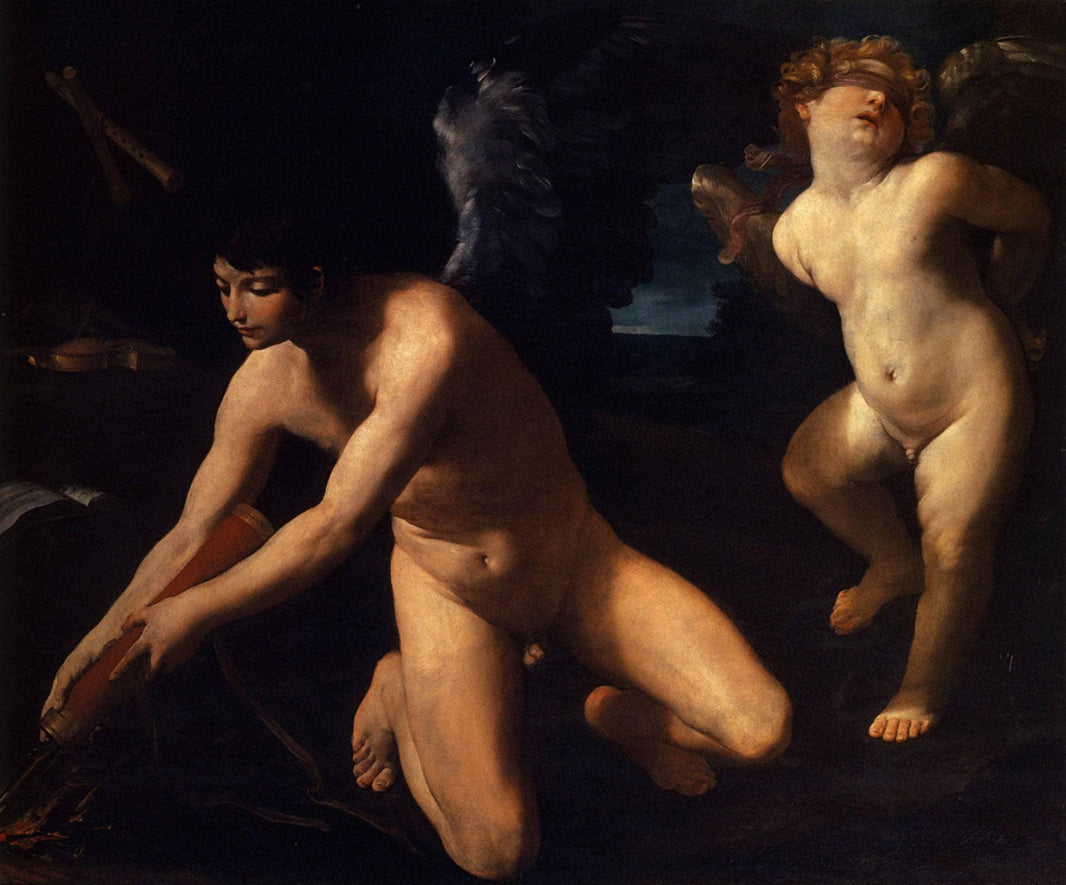 Crowned love and profane Love by Guido Reni — hand-painted portrait oil painting reproduction on canvas