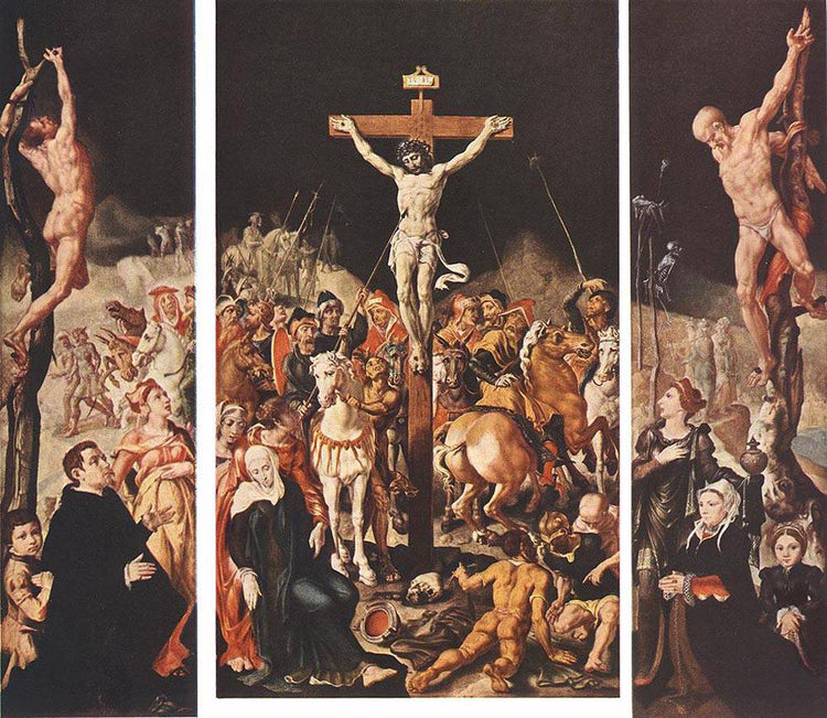 Crucifixion (Triptych) - Maerten van Heemskerck