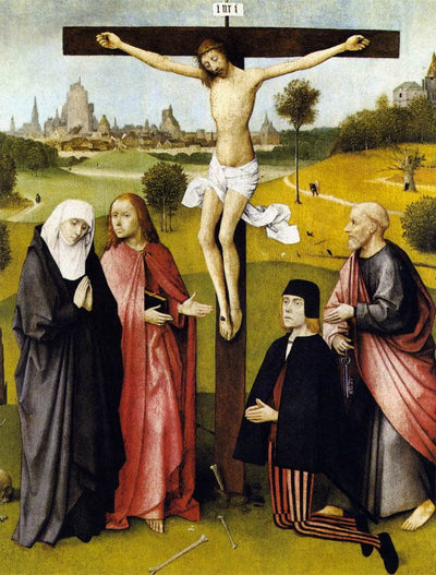 Crucifixion with a Donor in modern living room