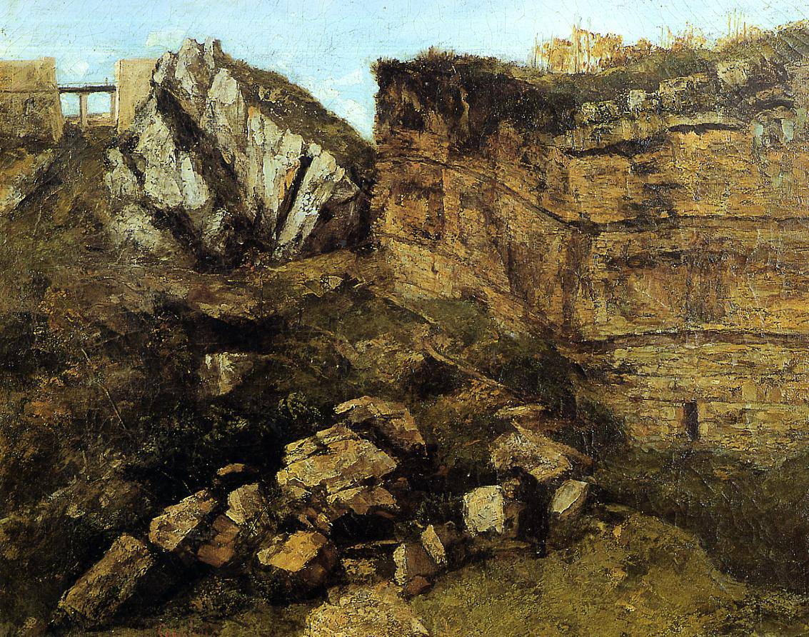 Crumbling Rocks - Gustave Courbet