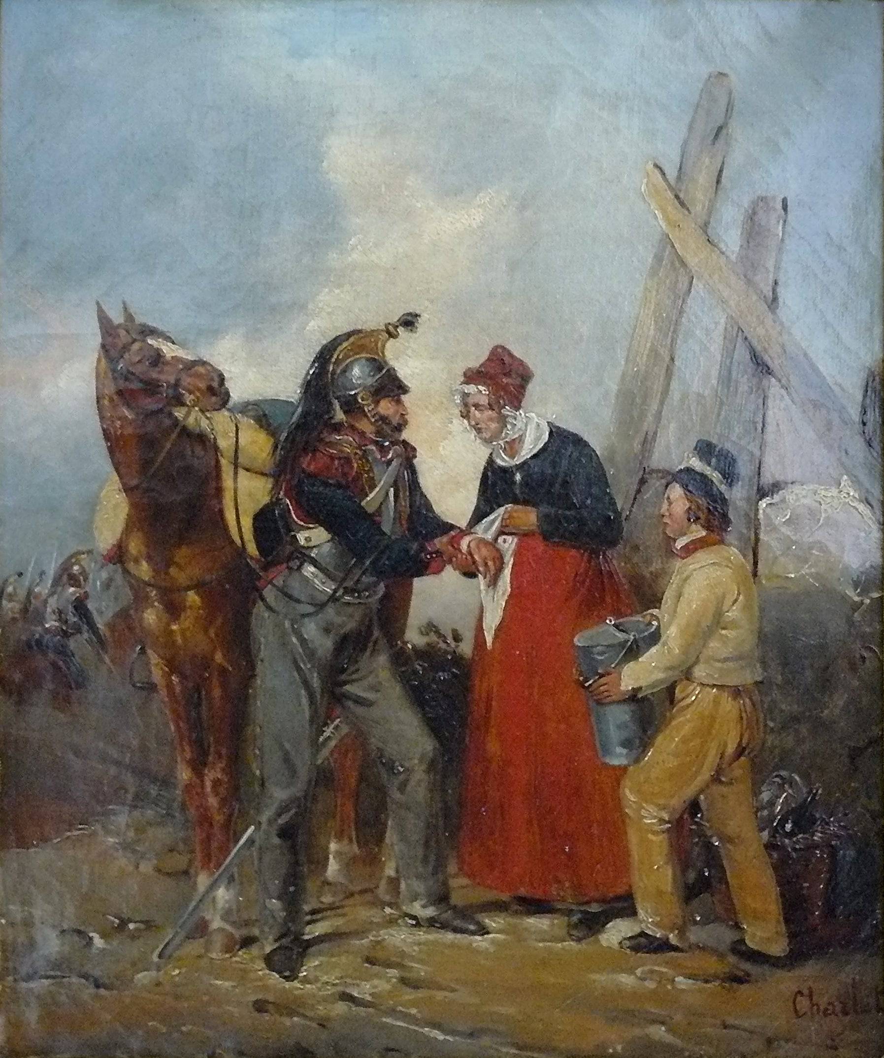 Cuirassier getting healed after the charge - Nicolas Toussaint Charlet