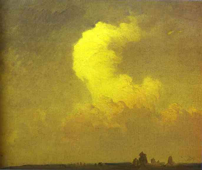 Cumulus. Study by Fyodor Vasilyev — hand-painted landscape oil painting reproduction on canvas