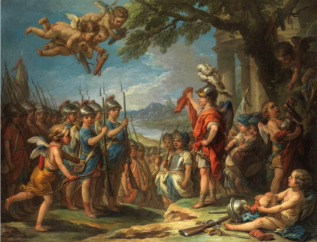 Cupid and his troops by Charles-Andre van Loo (Carle van Loo) — hand-painted cultural oil painting reproduction on canvas