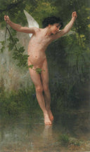 Cupid flying over water by William-Adolphe Bouguereau — hand-painted cultural oil painting reproduction on canvas