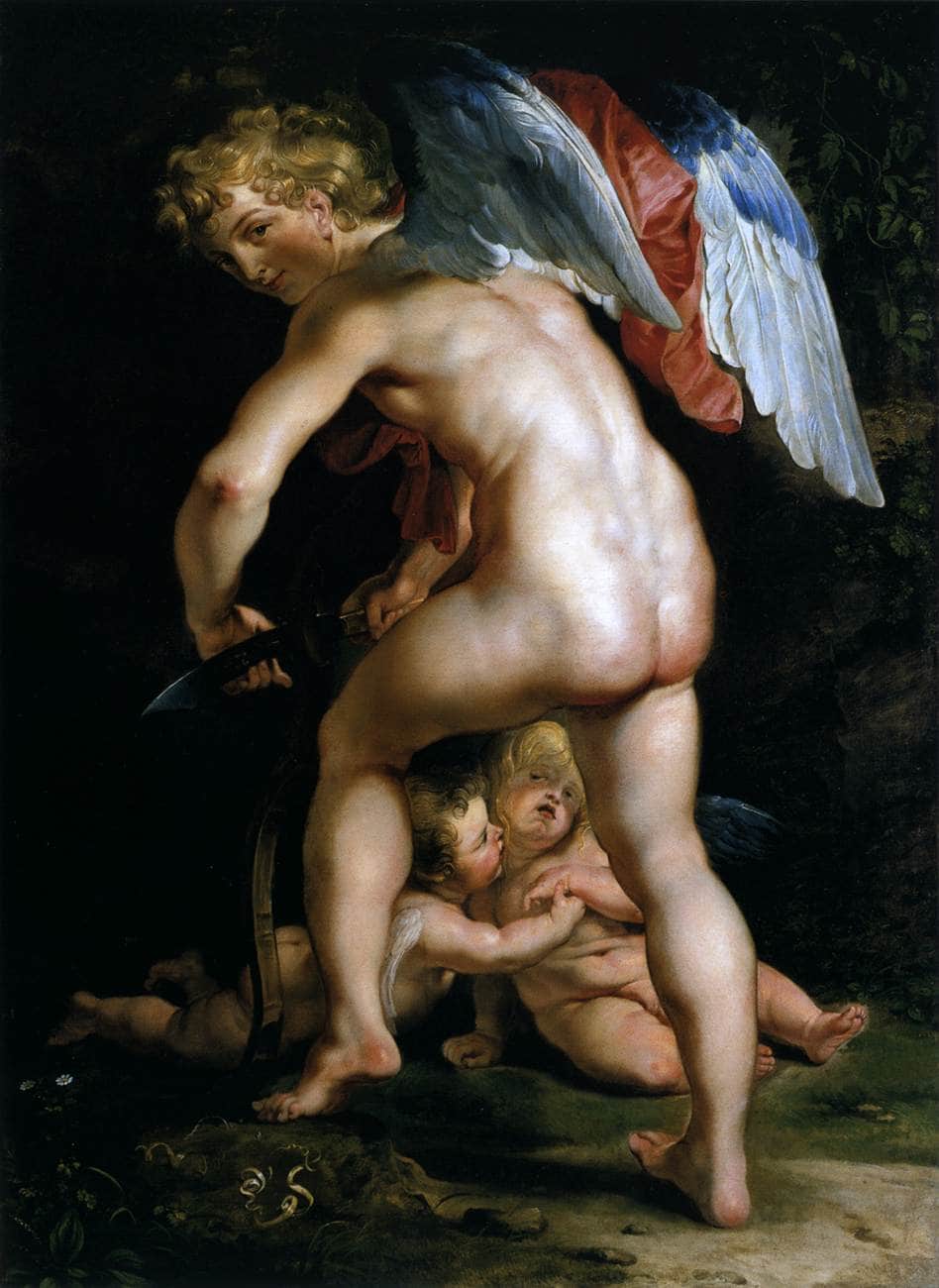 Cupid Making His Bow by Peter Paul Rubens — hand-painted cultural oil painting reproduction on canvas