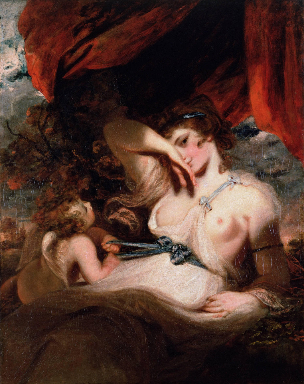 Cupid Unfastening the Girdle of Venus by Joshua Reynolds — hand-painted cultural oil painting reproduction on canvas