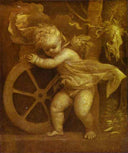 Cupid with the Wheel of Fortune by Titian — portraits oil painting wall art, High Renaissance