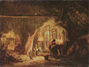 Cutting Pork Carcass by Isaac van Ostade — rural oil painting wall art, Baroque