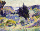 Cypress, April by Henri-Edmond Cross — hand-painted botanical oil painting reproduction on canvas
