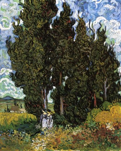 Cypresses with Two Women in bedroom