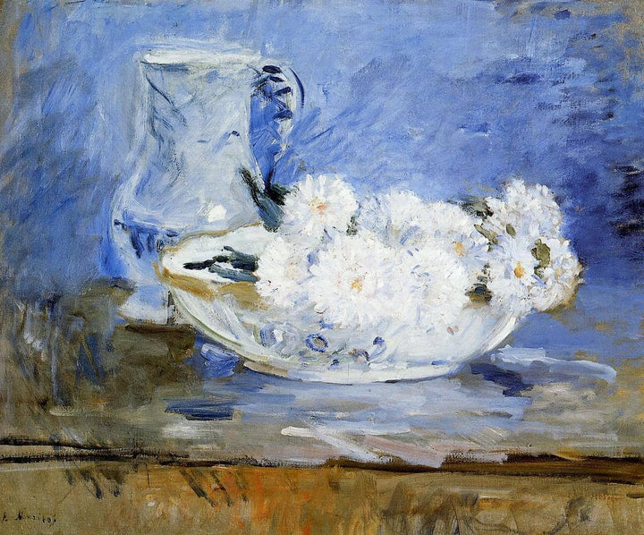 Daisies by Berthe Morisot — hand-painted botanical oil painting reproduction on canvas
