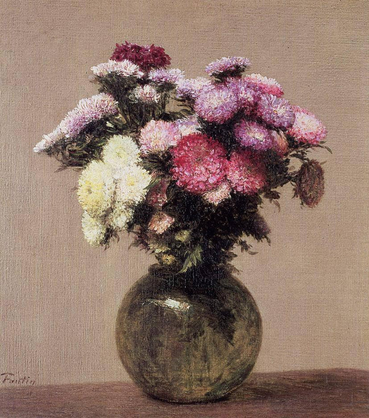 Daisies by Henri Fantin-Latour — hand-painted botanical oil painting reproduction on canvas