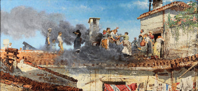Fire at the chimney