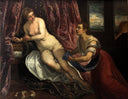 Danae by Tintoretto — female oil painting wall art, Mannerism Late Renaissance