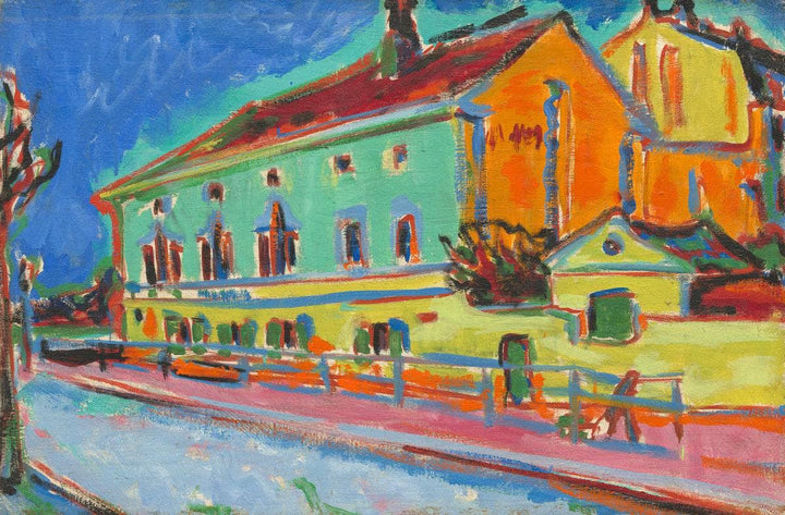 Dance Hall Bellevue [obverse] by Ernst Ludwig Kirchner — hand-painted architectural oil painting reproduction on canvas