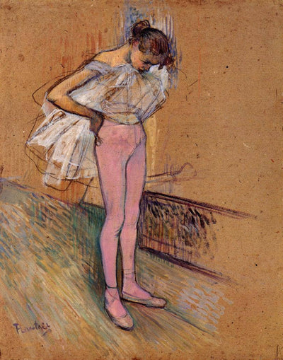 Dancer Adjusting Her Tights in modern living room