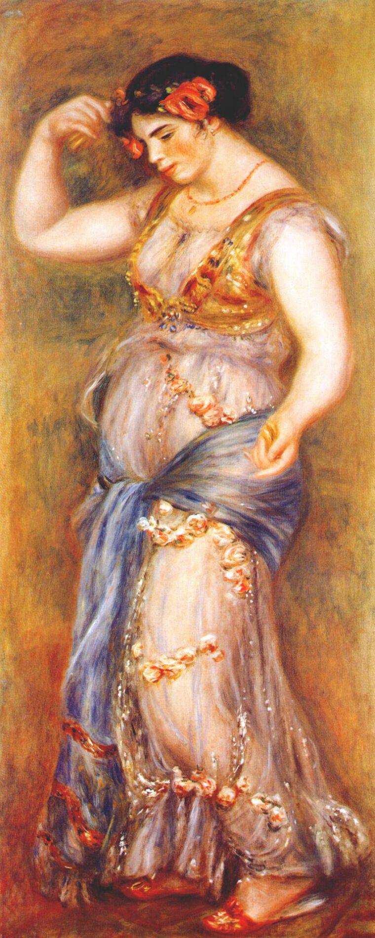 Dancer with Castanets by Pierre-Auguste Renoir, hand-painted portrait oil painting reproduction on canvas