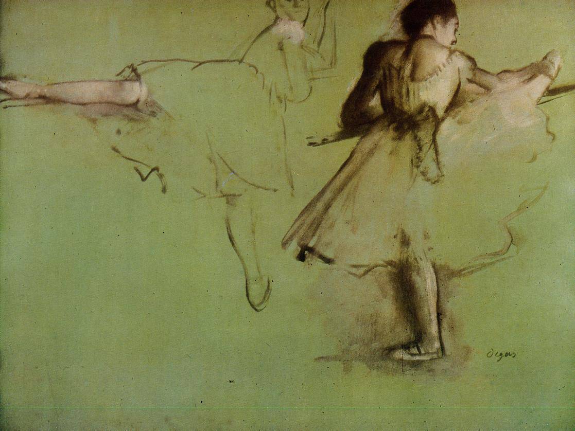 Dancers at the Barre (study) - Edgar Degas