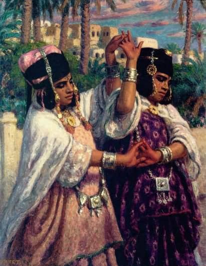 Dancers by Nasreddine Dinet — hand-painted portrait oil painting reproduction on canvas