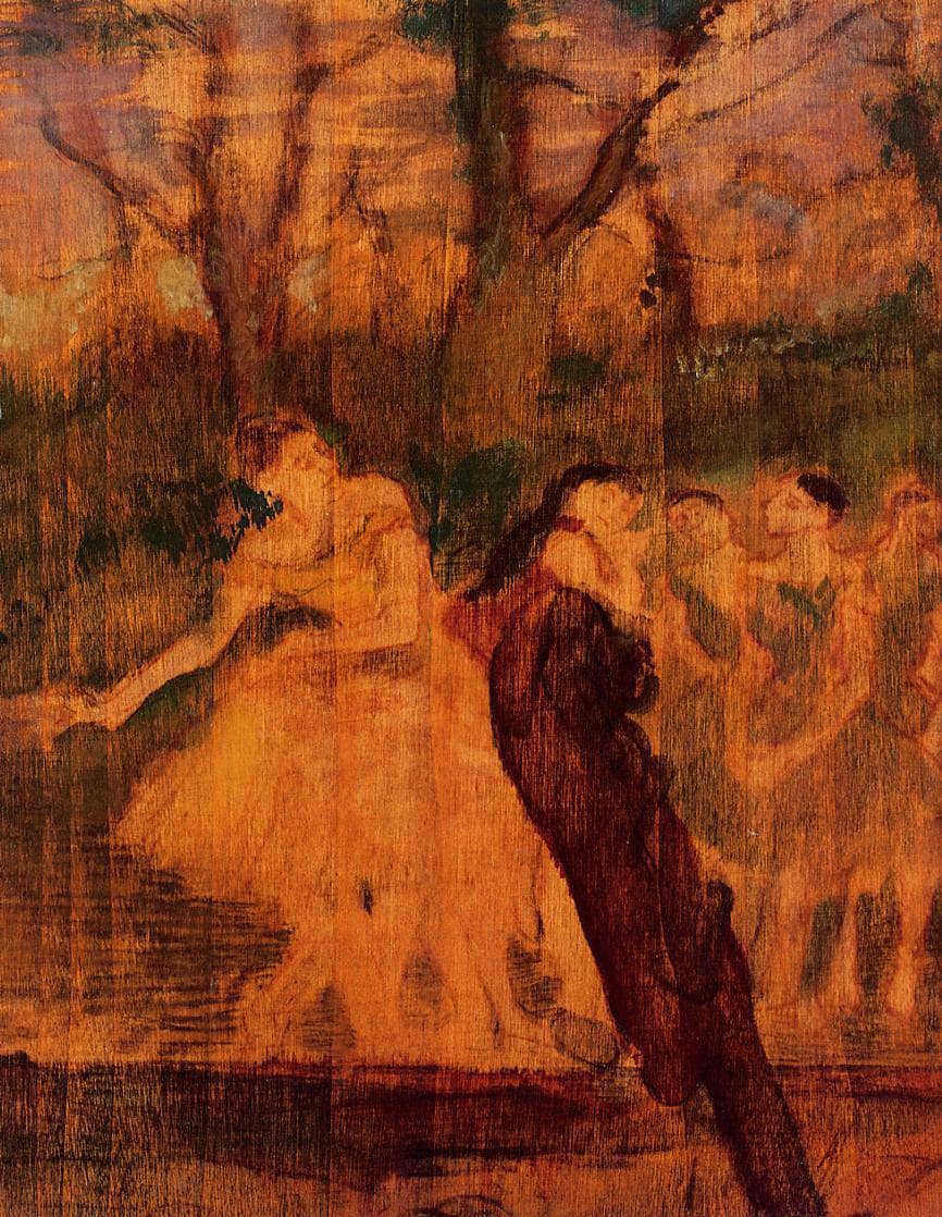 Dancers on the Scenery by Edgar Degas — hand-painted landscape oil painting reproduction on canvas