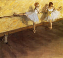 Dancers Practicing at the Barre by Edgar Degas — group oil painting wall art, Impressionism