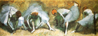 Dancers tying shoes
