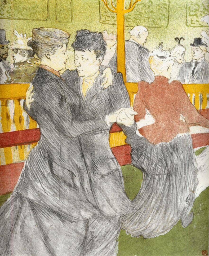 Dancing at the Moulin Rouge - Henri de Toulouse-Lautrec