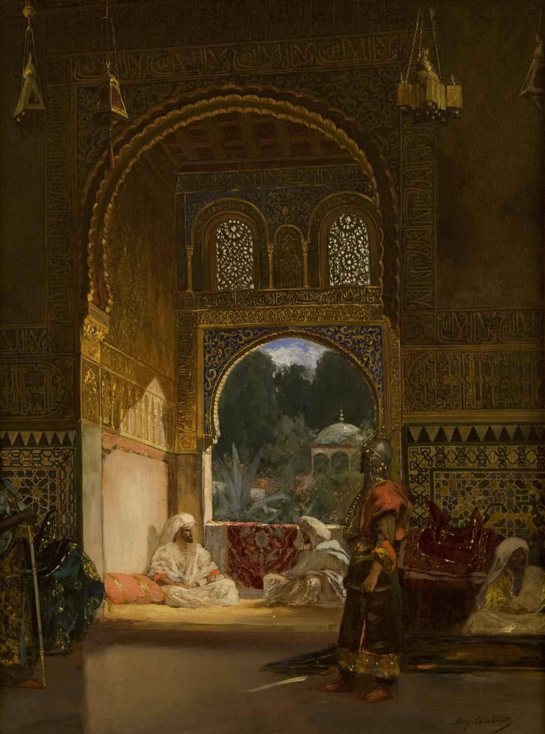 Dans Le Palais Du Sultan by Benjamin Constant — hand-painted architectural oil painting reproduction on canvas