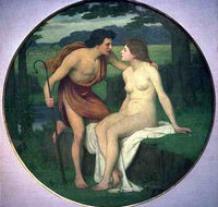 Daphnis and Chloe by Pierre Puvis de Chavannes — hand-painted cultural oil painting reproduction on canvas