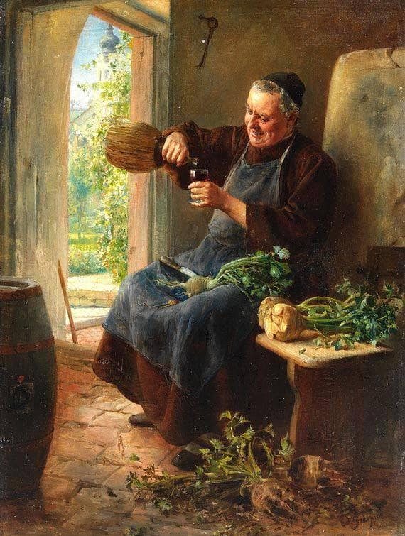 Das Gläschen Zur Stärkung by Eduard von Grützner — Oil Painting ...