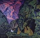 Daughters of Earth by Nicholas Roerich — forest oil painting wall art, Symbolism
