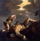 David and Goliath by Titian — religion oil painting wall art, Mannerism Late Renaissance
