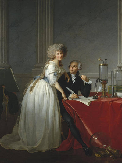 Portrait of Antoine-Laurent Lavoisier and his wife in entryway