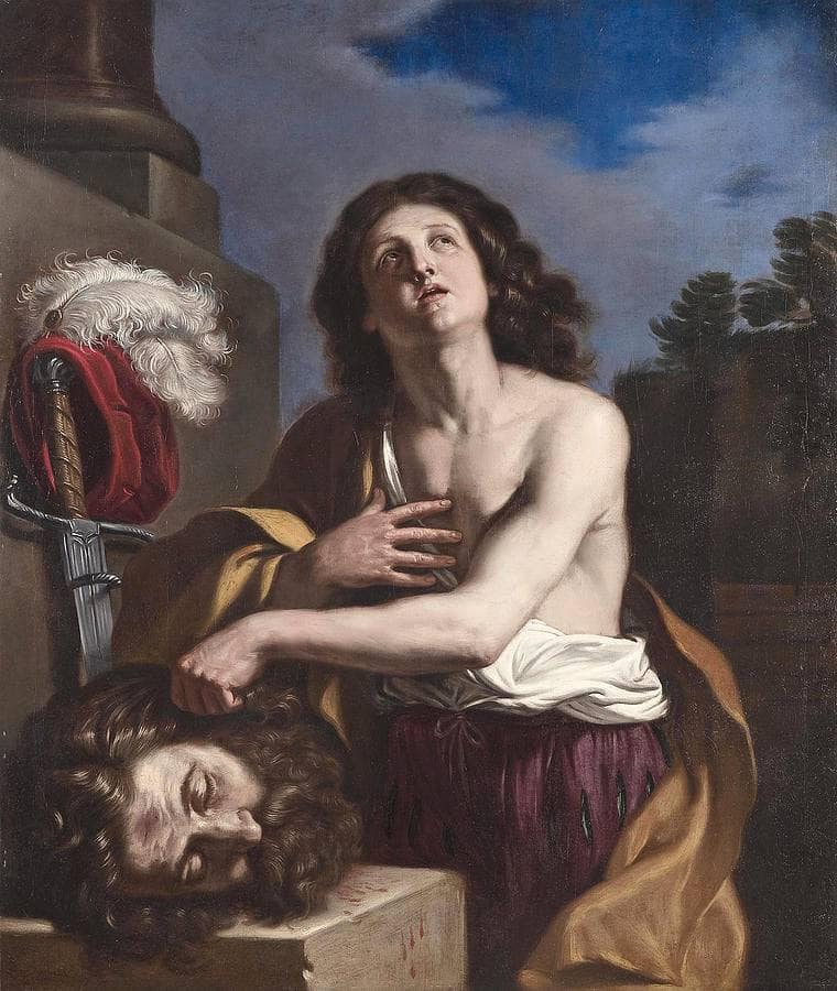 David with the Head of Goliath on gallery wrap