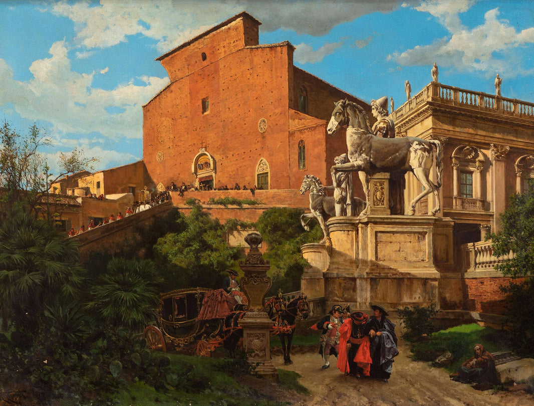 Day of Procession by Ramón Tusquets y Maignon — hand-painted architectural oil painting reproduction on canvas