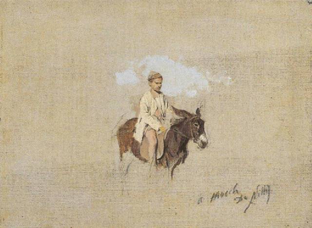 Riding the donkey - Giuseppe de Nittis